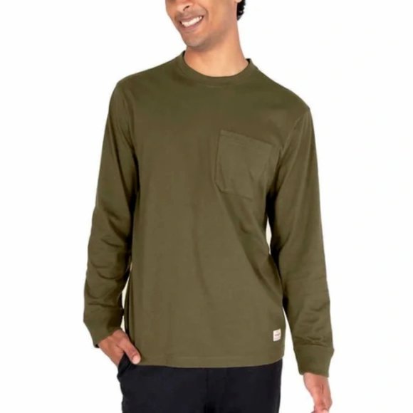 NEW Wrangler 2 Pack Long Sleeve solid layering tees Front chest pocket Shirt Top - Picture 2 of 5